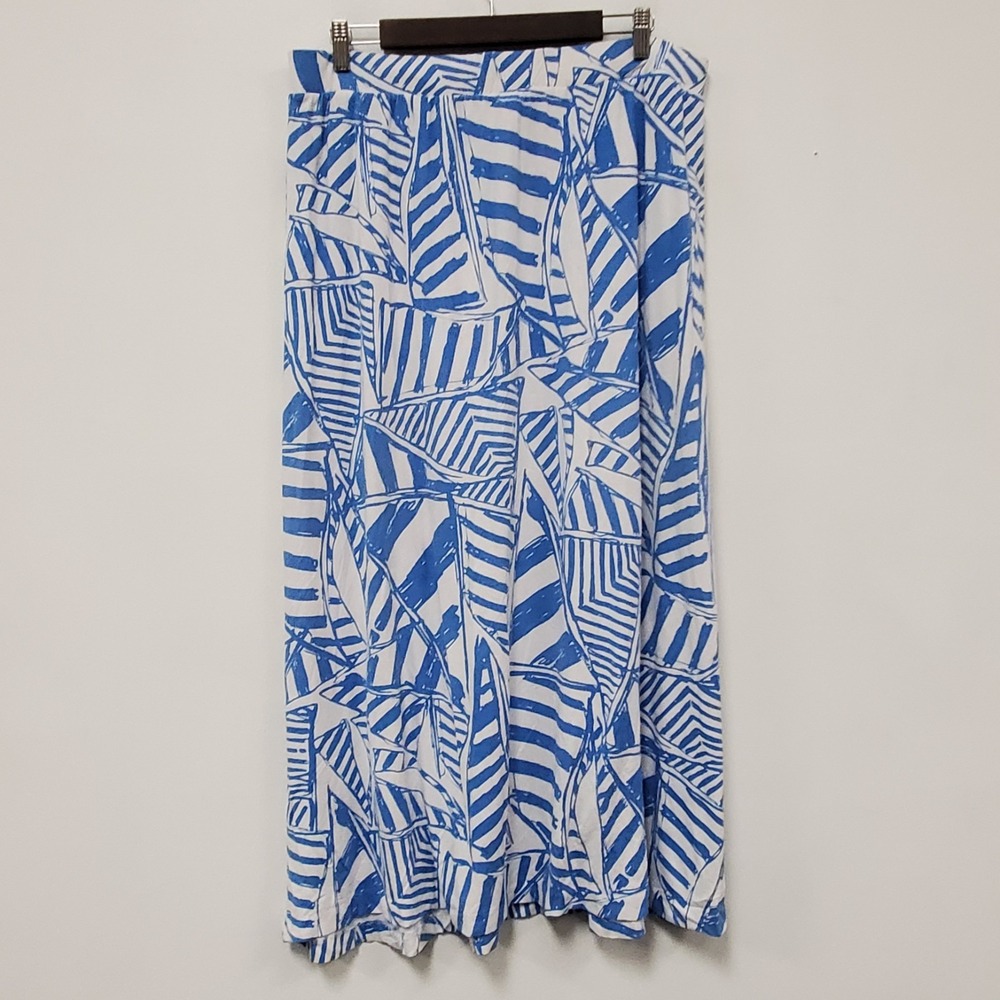 Lilly Pulitzer Womens Nola Aline Maxi Skirt Size XL Sailboat Blue White Nautical